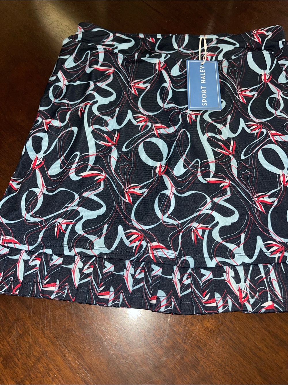 Sport Haley Navy Skort with Light Blue & Red Abstract Swirls - Picture 2 of 6